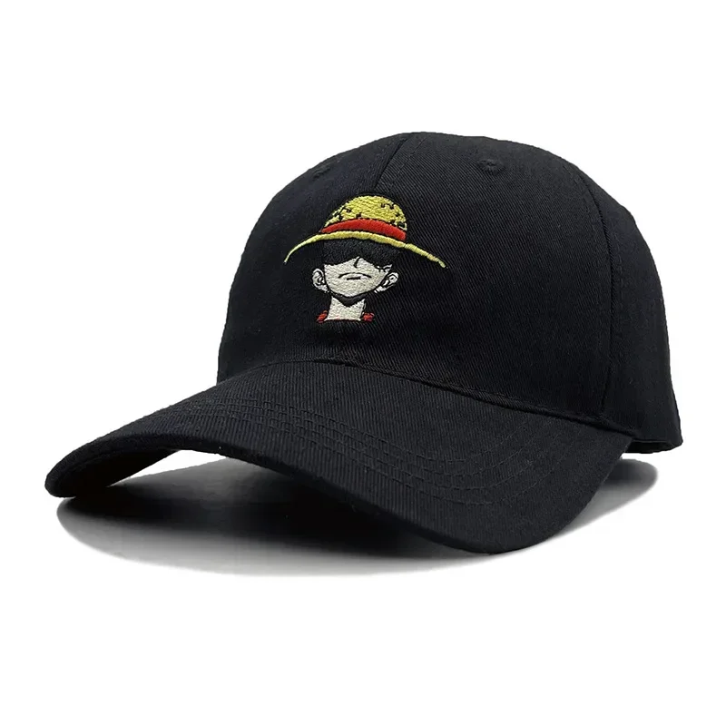 One Piece King Luffy Summer Duck Tongue Hat Integrated Team Baseball Hat Adjustable Adult Hat Sunshade Sports Baseball