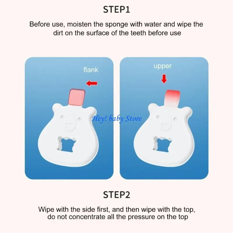 Q1FE 3pcs per bambini sbiancante per sbiancante per pulizia per pulizia spugna per pulizia dei denti strisce per cure denti