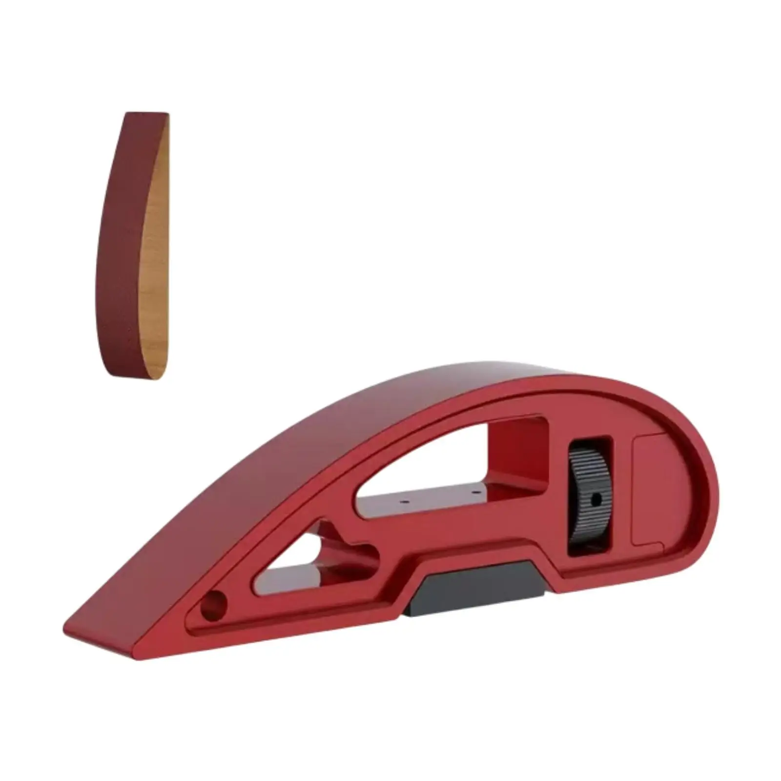 Manual Sanding Belt Holder Red Sanding Polisher Versatile Aluminum Alloy Sturdy Belt Sander Attachment Frosted Paper Holder