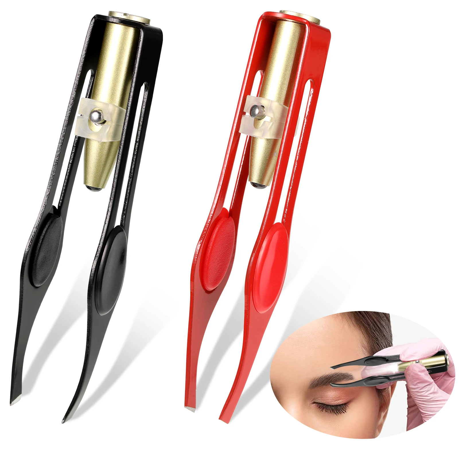 2Pcs Eyebrow Tweezers Hair Removal Tool Eyelashes Handheld Make Up Tools