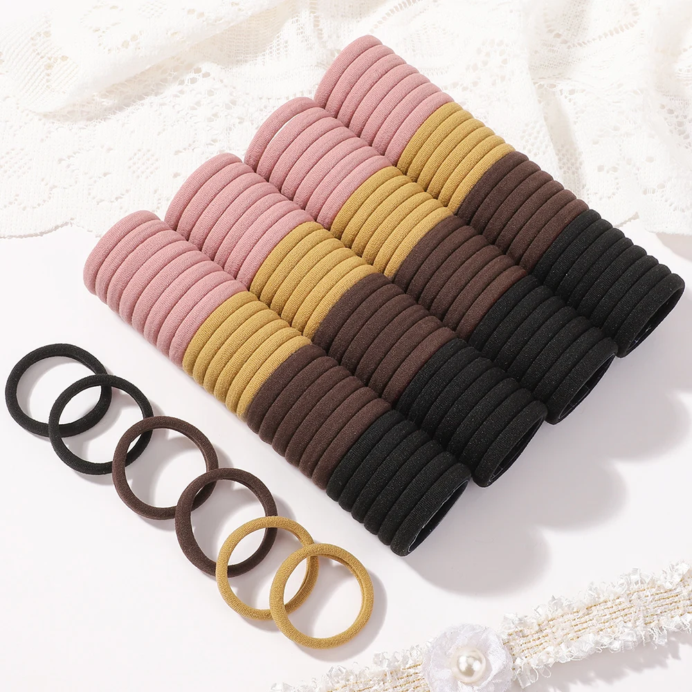 High Elastic Hair Bands for Women Girls Black Basic Hair Tie Headband Simple Ponytail Holder Headwear Hair Accessories