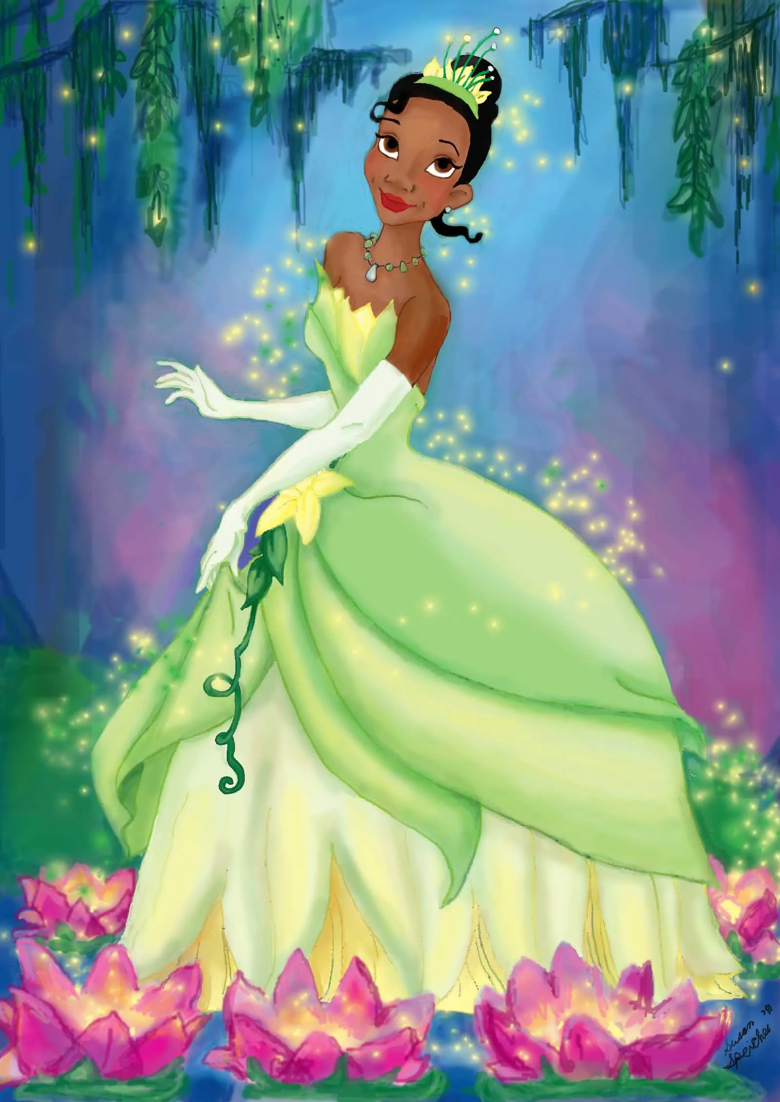 Disney Custom Princess and The Frog Tiana Supplies Backdrop for Birthday Party Banner Decorations Happy Birthday Photography