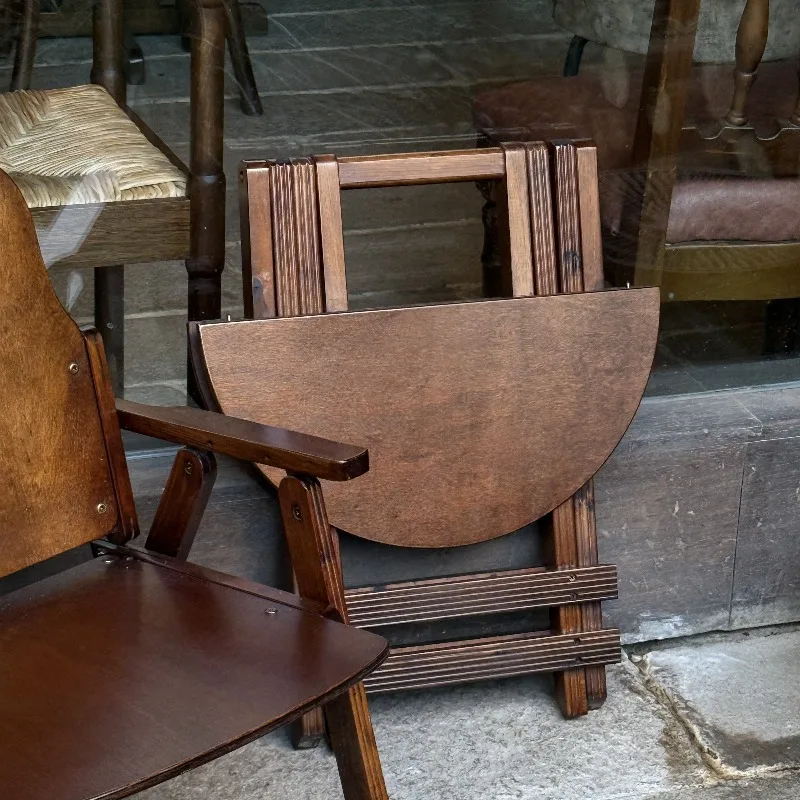 

Винтажный мини-столик для сада, складной, портативный, низкий приставной столик для кофе, компактный, для балкона, сада, маленький, экономящий место, уличный столик