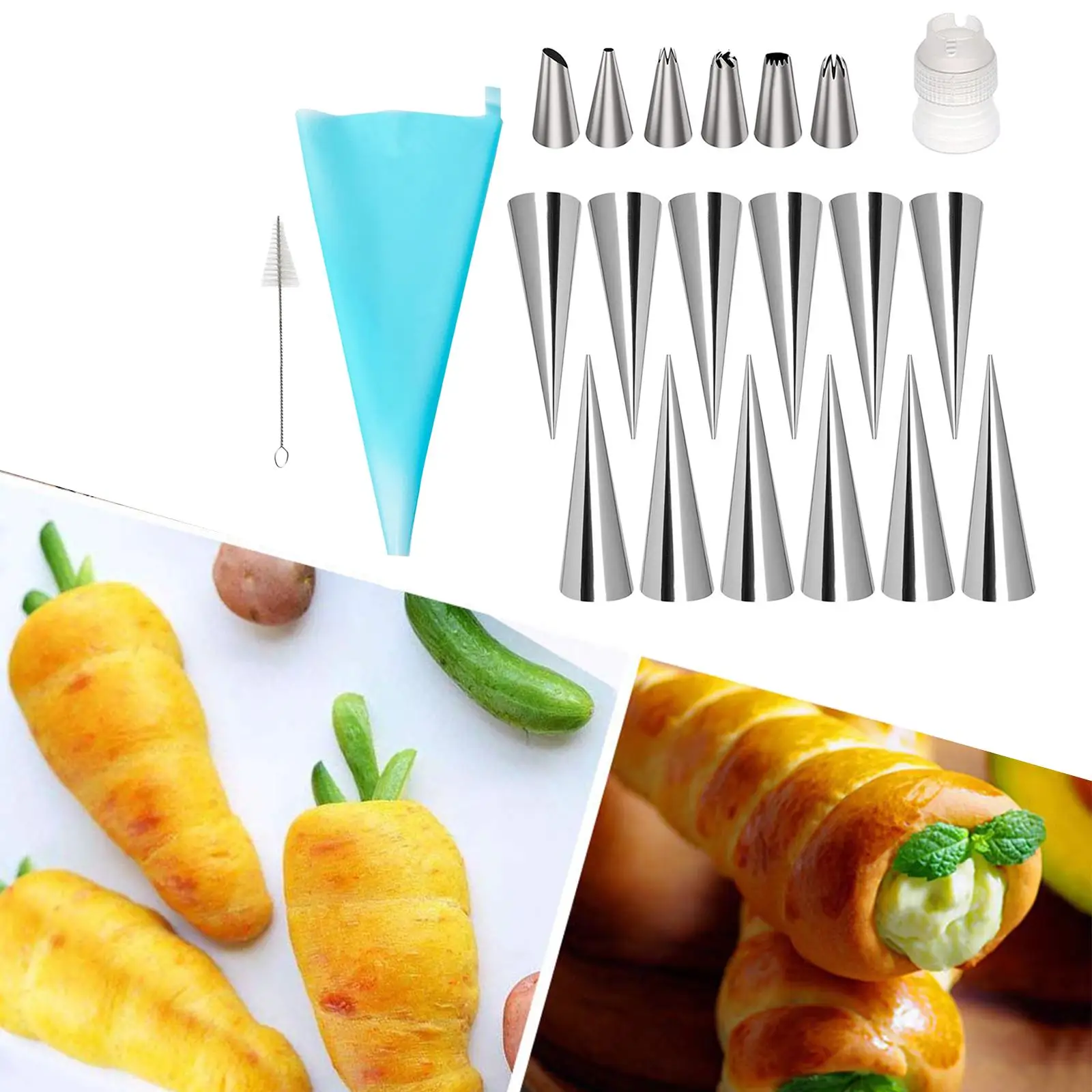 21x Cannoli Form Tubes Baking Tubes Cannoli Tubes Shells for Chocolate Cones