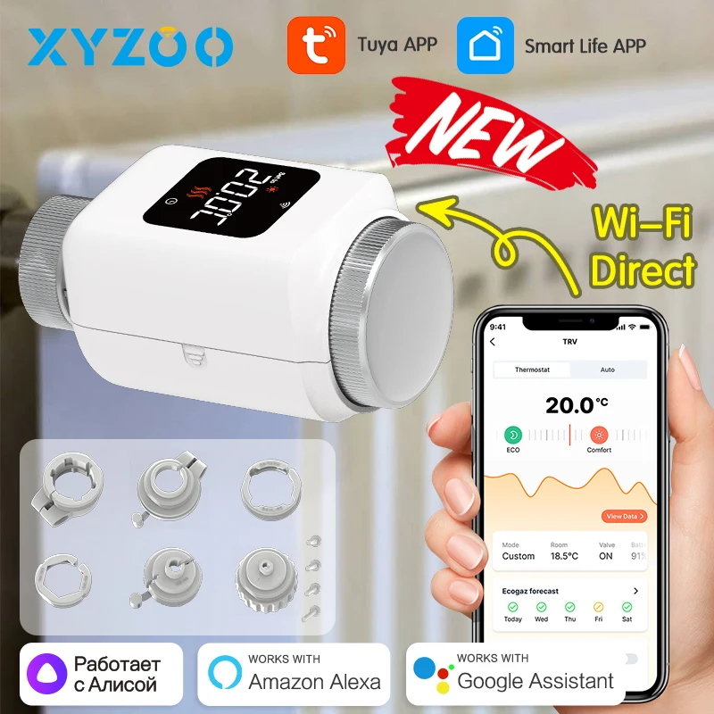 Tuya Smart WiFi termostatyczny zawór grzejnikowy TRV programowalna aplikacja zdalny regulator temperatury termostat z Alexa Google Home