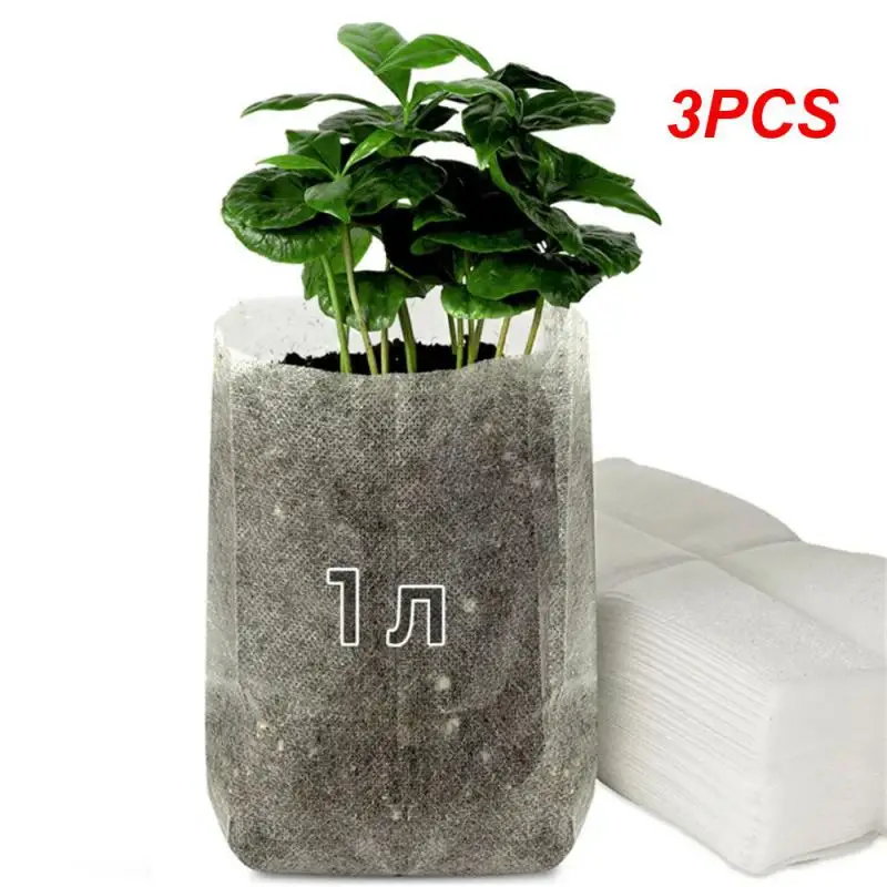 

3PCS Planting Trees Storage Bag Sturdy Bag-free Plant Bag Biodegradable Non-woven Seedling Bag For Tree Plantin Innovative