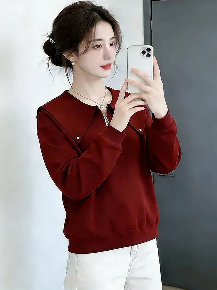 

Худи на молнии с высоким содержанием хлопка и длинными рукавами, женская зимняя новинка, молодежный облегающий топ, универсальная повседневная одежда