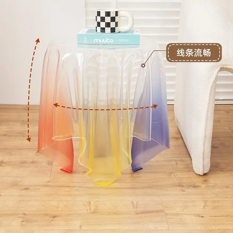 Creative Floating Coffee Table Magic Acrylic Transparent Table Creative Transparent Small Round Table Design Side Tables