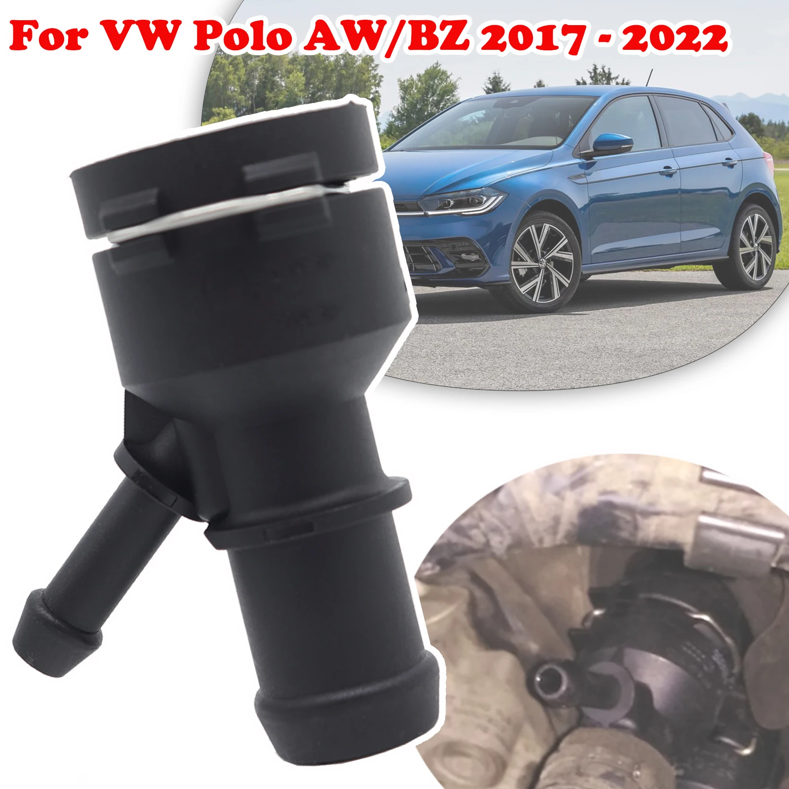 

For VW Polo AW/BZ 2017 2018 - 2022 Car Heat Exchange Coolant Flange Pipe Connector 1K0122291C Heat Coolant Hose Coupling Flange