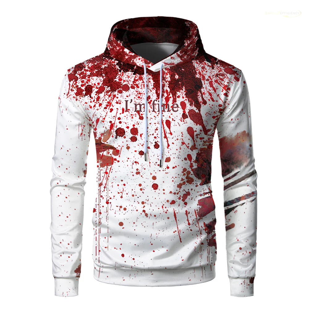 

New Funny Blood Terror Pattern 3D Printed Hoodie Horror Dripping Street Men Hoodies Casual Fashion Oversized Sweatshirts Tops