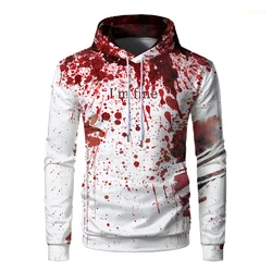 New Funny Blood Terror Pattern 3D Printed Hoodie Horror Dripping Street Men Hoodies Casual Fashion Oversized Sweatshirts Tops