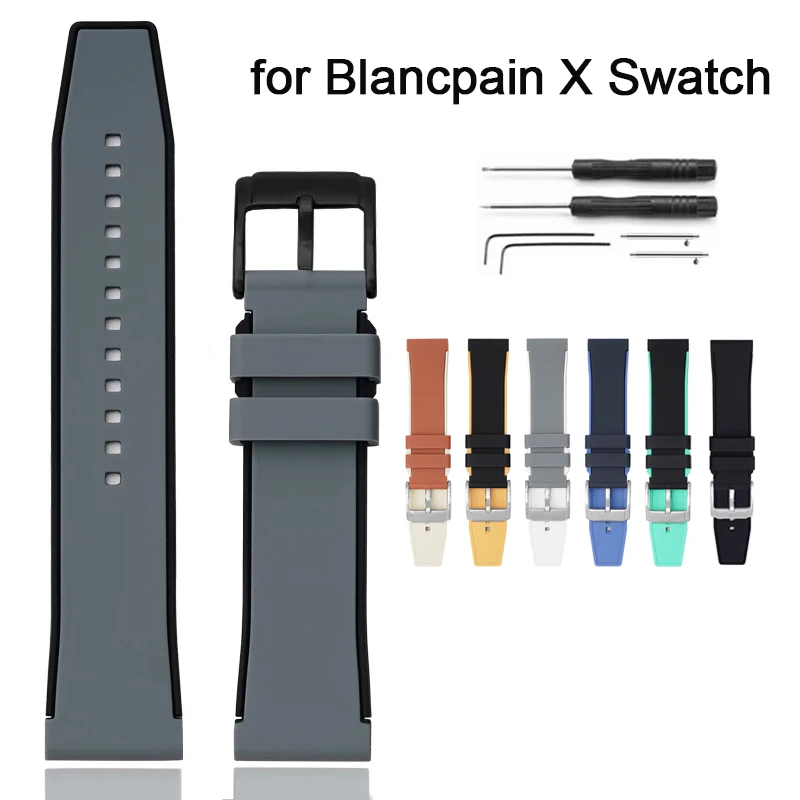 Silikon-Uhrenarmband für Blancpain X Swatch Ocean of Storms, 22 mm, Schnellverschluss, Tauchsport, Herren und Damen, Ersatzarmband