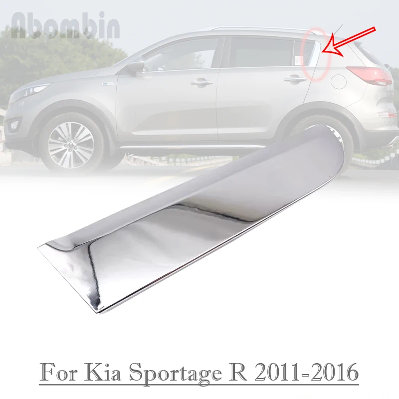 Rear Door Garnish Chrome Molding Pillar Cover C-pillar Trim Panel For Kia Sportage R 2011 12 13 14 15 16