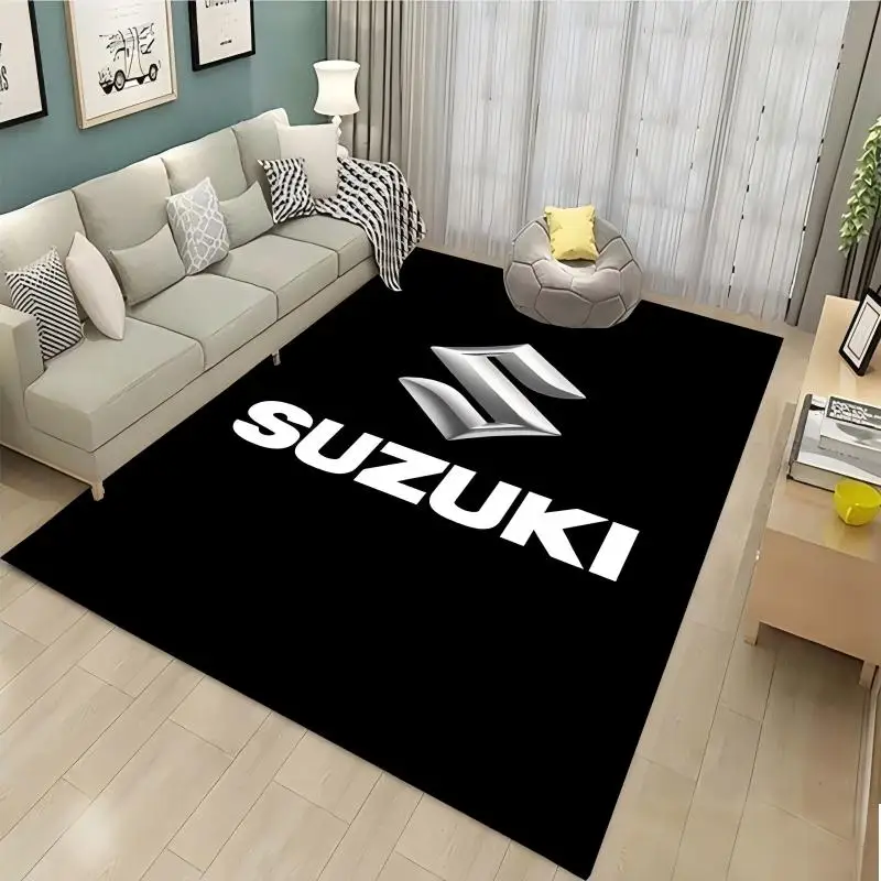 Suzuki Cool Motorcycle Display Carpet Work Floor Mat Garage Racing Moto Electric Vehicle Entrance Anti Slip Doormat Bedroom Rug