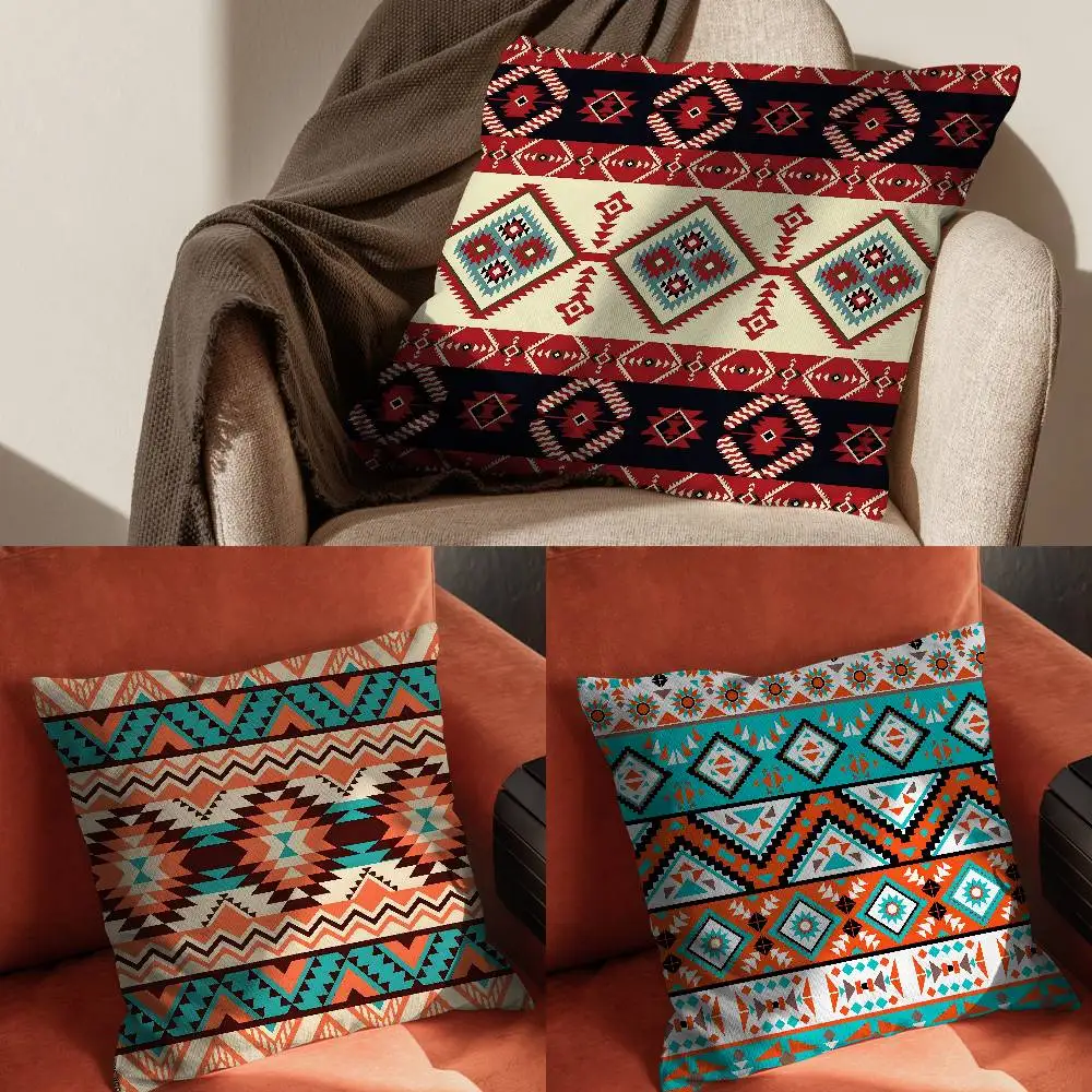 

Bohemia Painting Pillow Case Pillowcase For Car Pillows 60x60 Cushions Luxury Double Sided Cover Home And Decoration Sofa 30x3