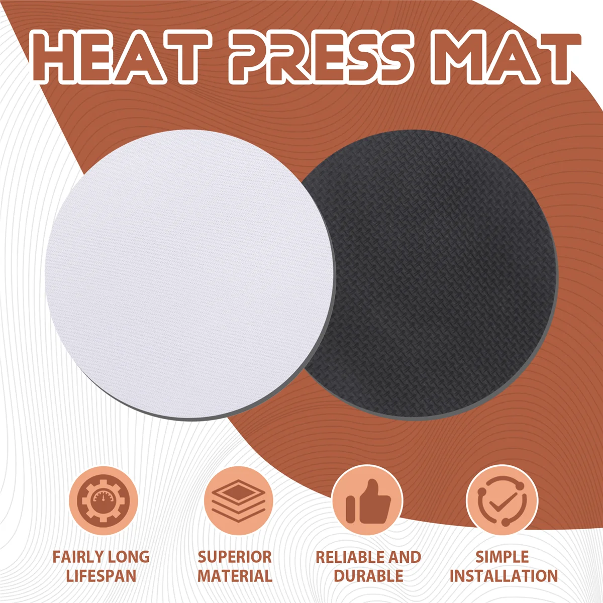 MDAQZ 35Pcs Round Sublimation Blank Coasters Sublimation Blank Cup Mat Sublimation Heat Transfer Coaster Heat Press
