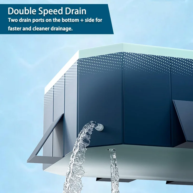 Foldable Large Rectangular Family Swimming Pool, Non-Inflatable, Easy Set-up, Suitable for Adults, Kids and Pet Do