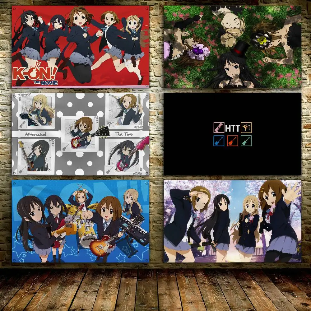 

Band K-o-ONs Anime Kawaii Flag Room Bedroom Home&Outdoor Wall Hanging Concert Printed Background Decoration Art Banner