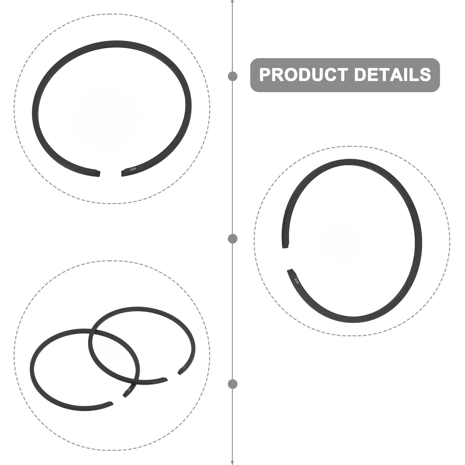 2pcs High Tensile Piston Ring Set For Chainsaw Replacement Piston Ring Set Rubber 38mm X 1.2mm Chainsaws Parts