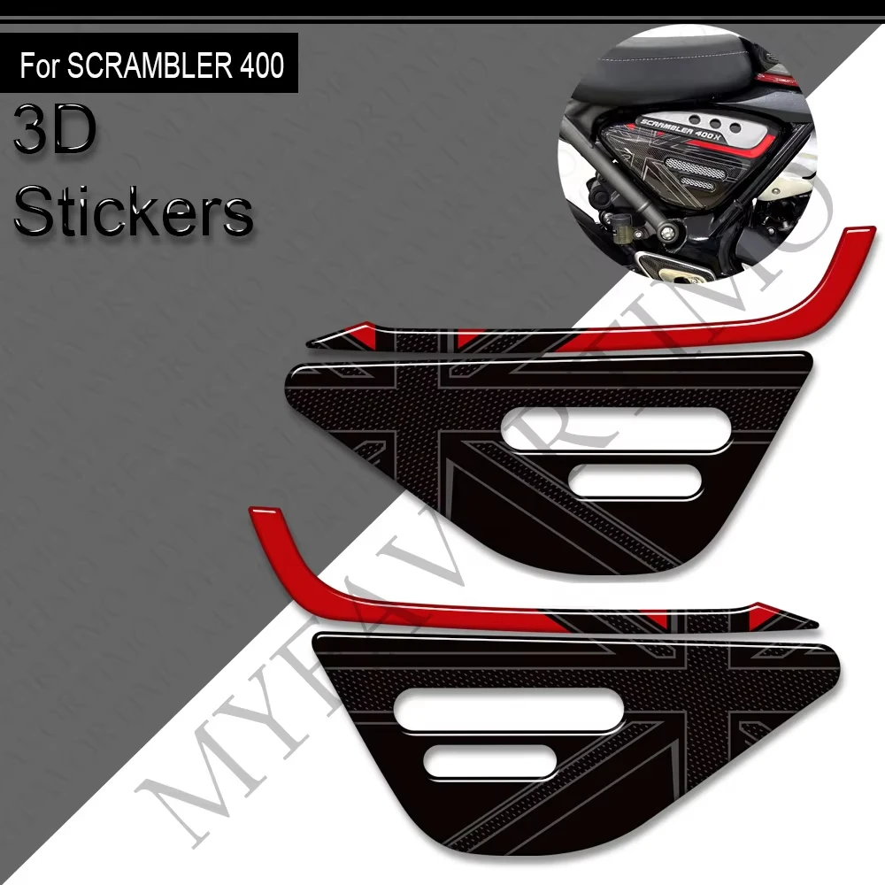 For Triumph Scrambler 400X 400 X Tank Pad Side Grips Gas Fuel Oil Kit Knee Fairing Fender Wheels Stickers Decals 2024 2025