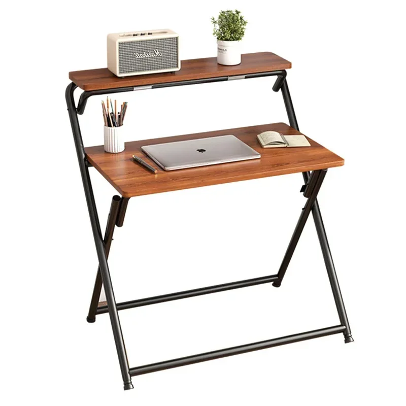 AOLIVIYA Foldable Computer Desk Simple Desk Folding Table Study Table Home Desk Bedroom Bedside Double Small Table