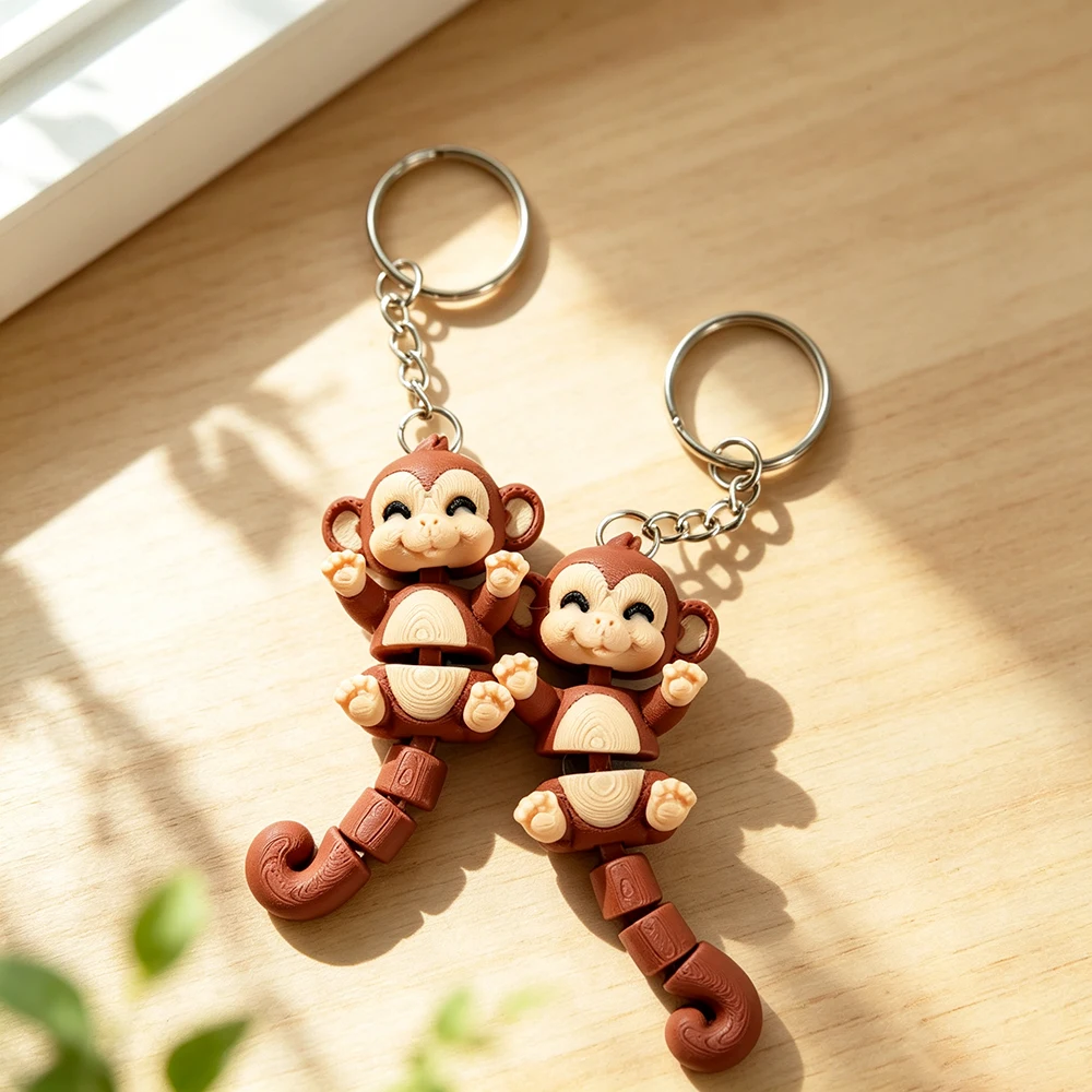 3d Printing Cute Monkey Keychain Fantasy Theme Design, Mobile Backpack Pendant, Mobile Phone, Car, Etc
