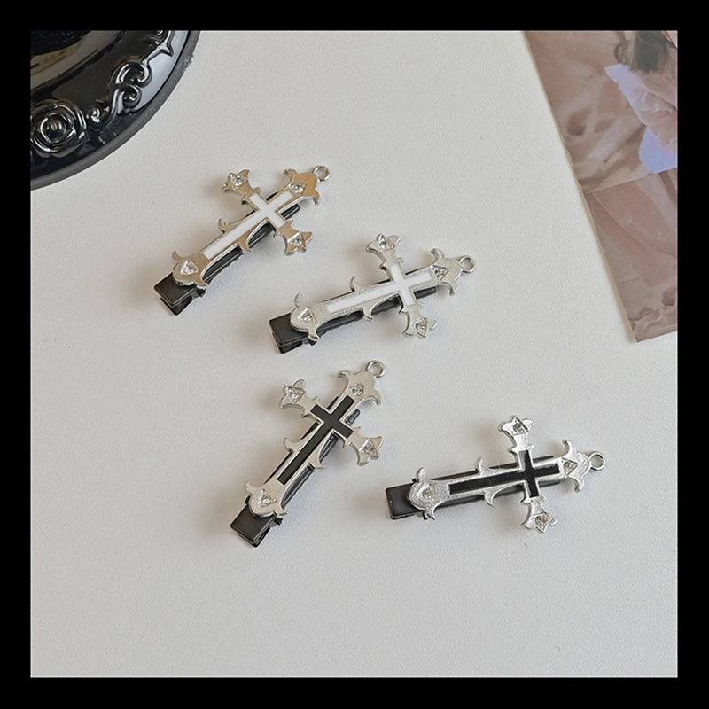 Vintage Metal Cross Hair Clips for Women Girls Trendy Hair Accessories Hiphop Punk Barrettes Hair Pins Hairwear Cool Unique New