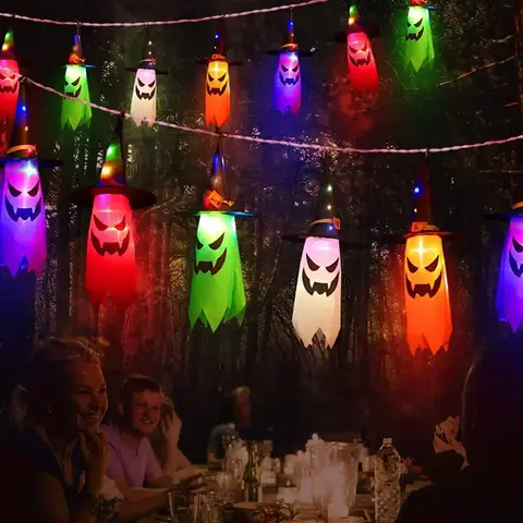 Halloween Decor LED String Party 5 Pcs Halloween Witch Hat String Lights,Colored LED Lights Halloween Glowing Decoration for Yard Tree Garden Party Decor
