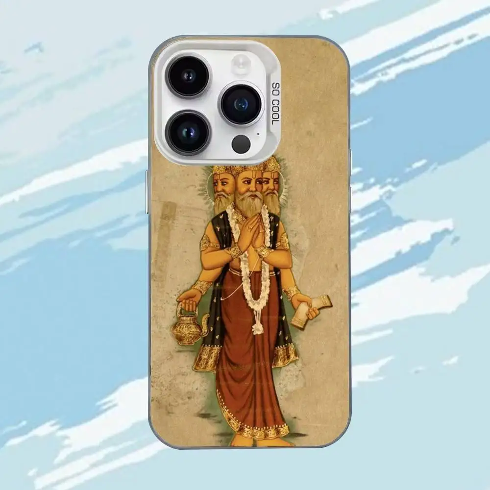 حافظة هاتف براهمان لهاتف آيفون 17,16,15,14,13,12,11,Mini,Pro,E,MAX غطاء أبيض غير لامع مقاوم للصدمات