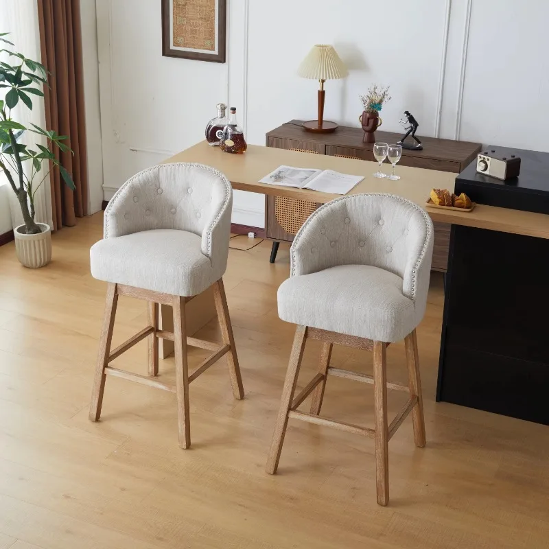 Factory Direct bar Chair Set of 2 Restaurant High Stool Swivel Counter Stools Dinging Barstool for Home Bar, Kitchen Counter