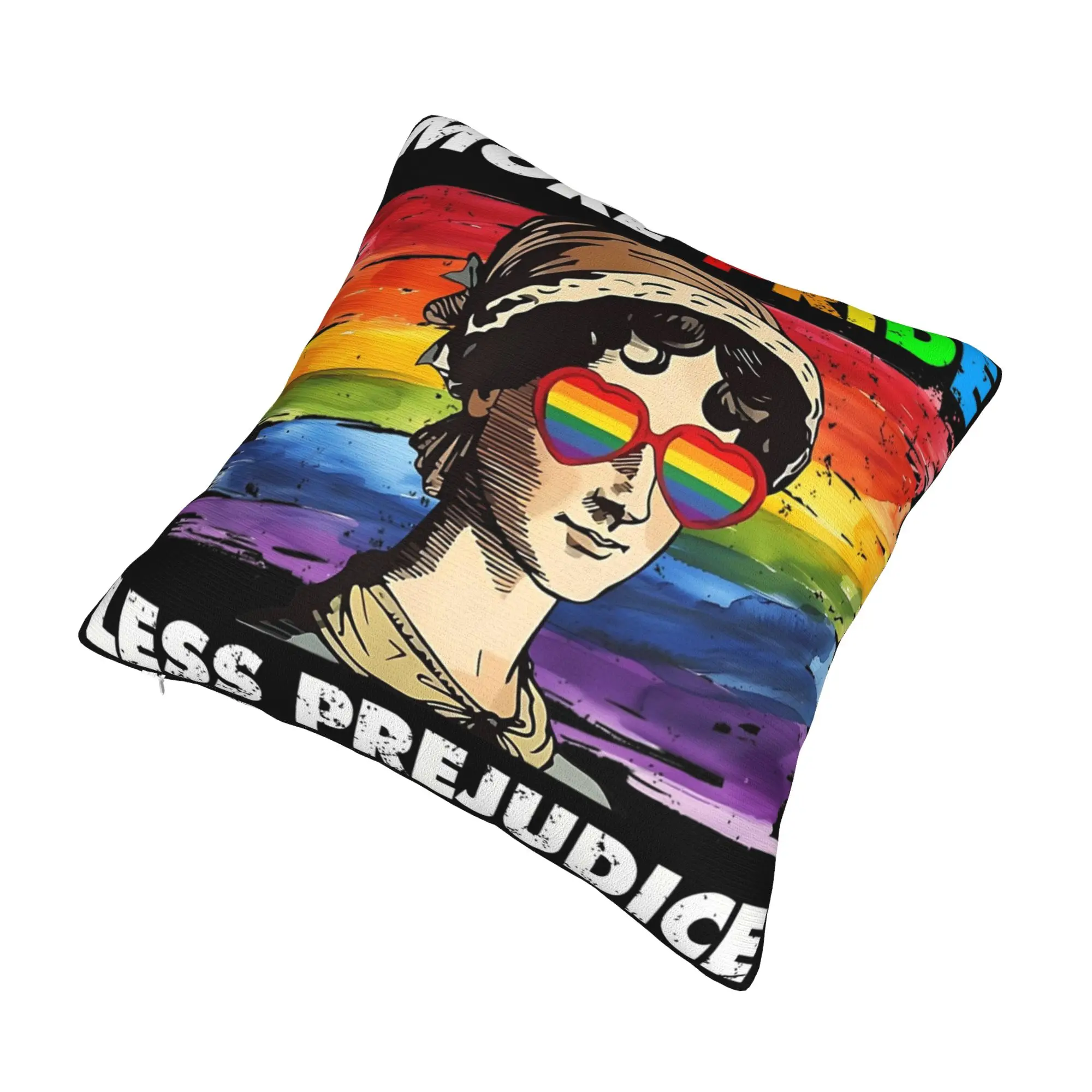 More Pride Less Prejudice  Pillowcases Product Printing Cushion Cover Decor  Throw Pillow Case Cover Chair Multiple Sizes
