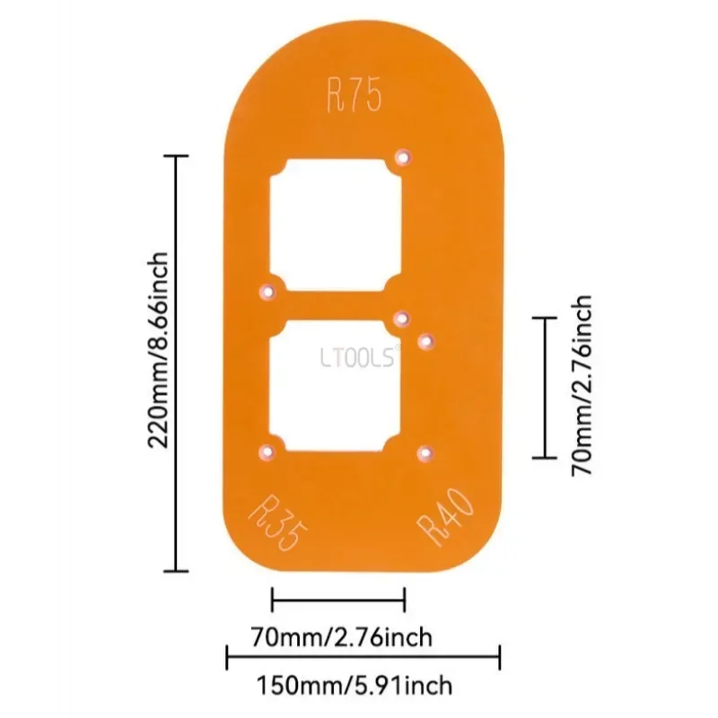 Wardrobe Drawer Arc Corner Cutting Template Trimming Machine Cutting Fillet Template Thickened Multi-angle Half Circular Mold