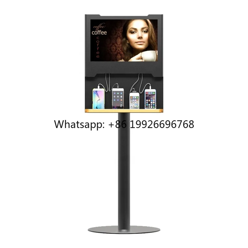 Smart Phone Charger LCD Advertising Display Digital Dignage With Multi Function
