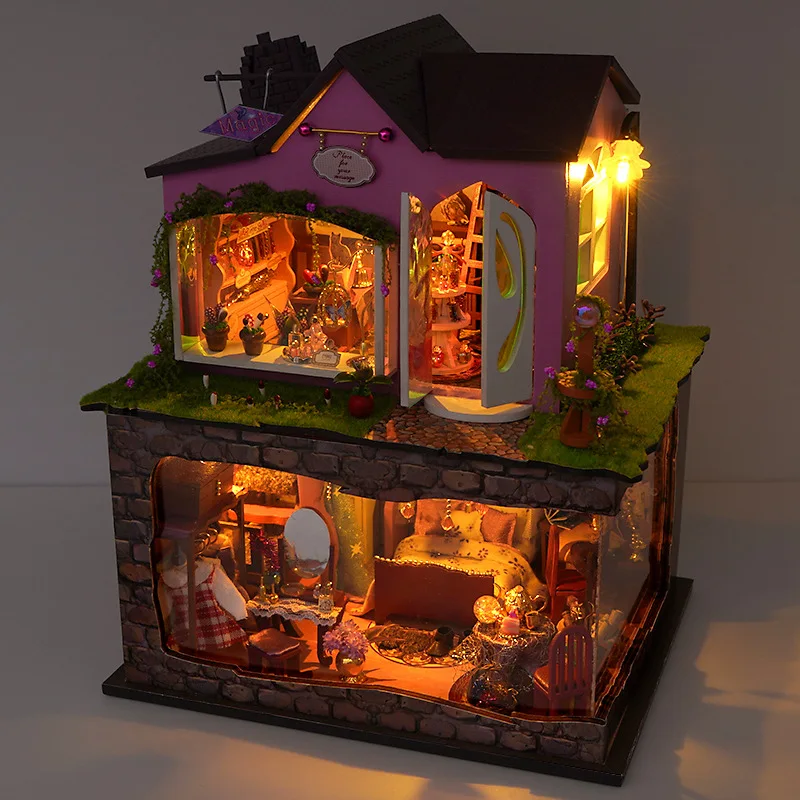 

Mystical Mini House Assembly Kit, 3D Wooden Wizard Room Model, Unique Collectible Gift for Craft Lovers