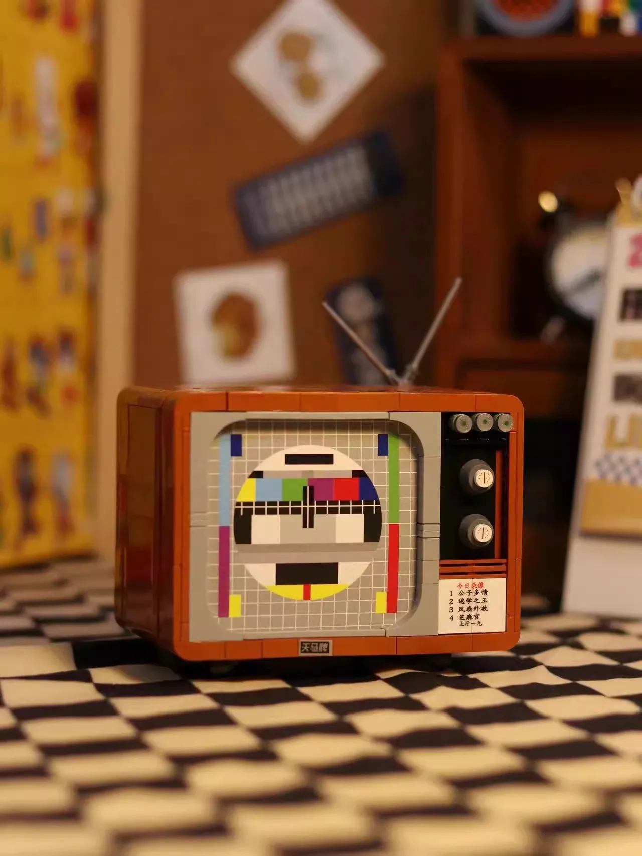 Retro household appliances, refrigerators, radios, cameras compatible with LEGO creative building blocks, decorations, children'