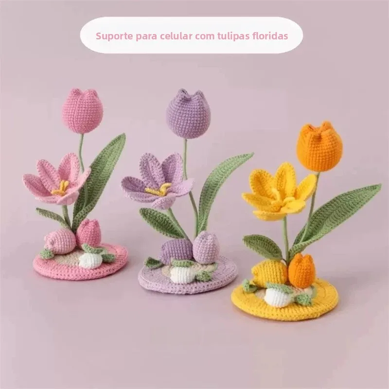 suporte-para-celular-tulipa-diy-kit-de-material-para-trico-artesanal-ganchos-de-croche-decorativos-para-buque-acorios-d