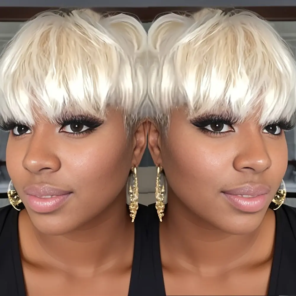 

Блондинка # 613 прямых париков из натуральных волос Remy, изготовленных машинным способом, для чернокожих женщин