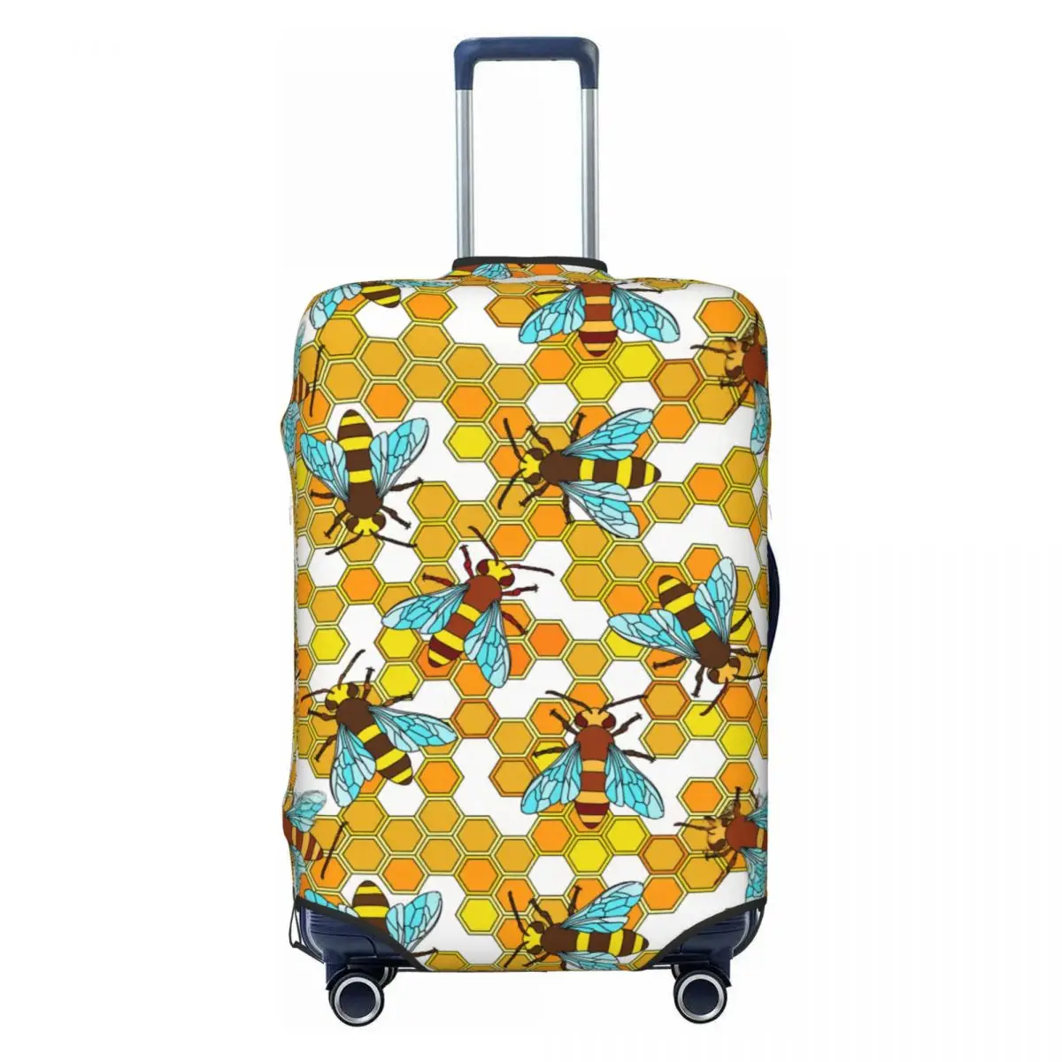 

Custom Bee And Honeycomb Print Luggage Cover Protector Funny Travel Suitcase Covers for 18-32 Inch