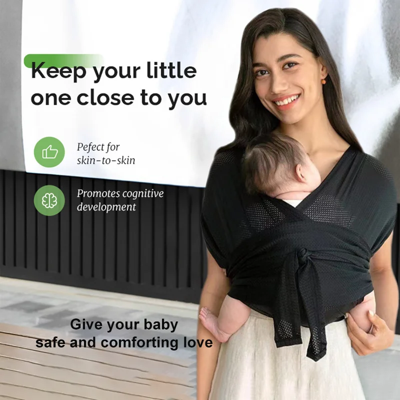 Adjustable X-Shape Baby Carrier Summer Mesh Cross Easy-To-Use Infant Wrap Versatile Dual-Shoulder Child-Rearing Strap