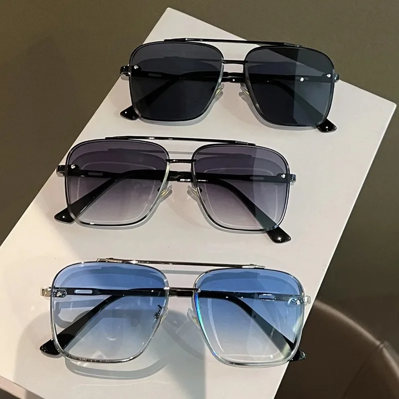 Square Sunglasses Men Metail Frame Glasses Resin Lens Male Sun Glasses Driving Travel Outdoor Eyewears Oculos De Sol UV400