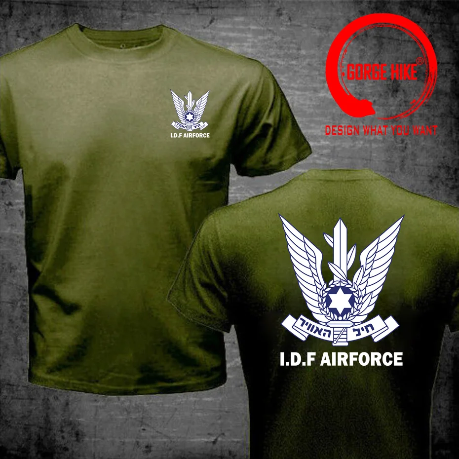 Fashion Short Sleeve Israeli IDF T-shirt Green Olive Israel Air Defense Forces T Shirt Men Casual Tops Harajuku Streetwear Tees