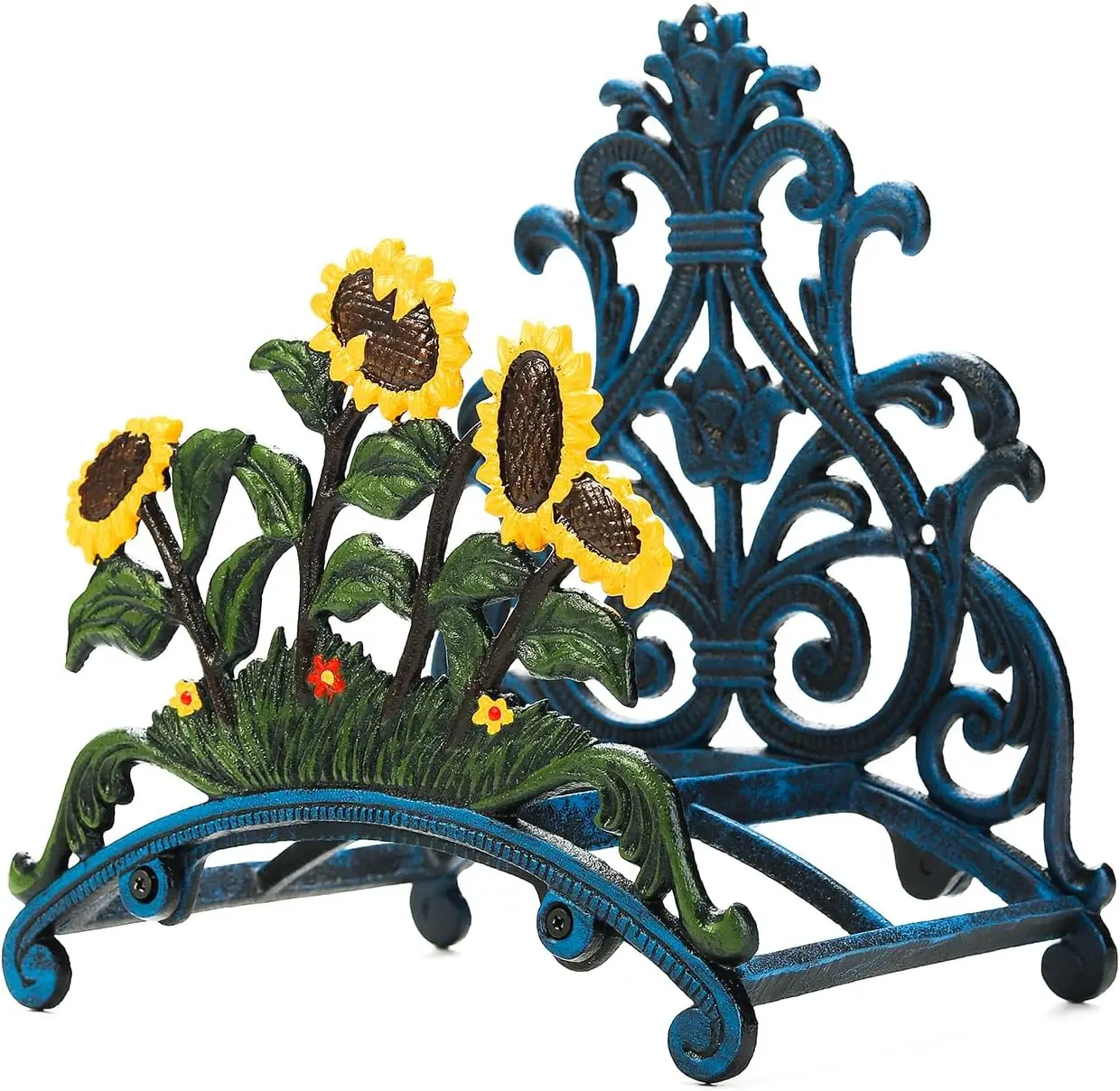 

Decorative Sunflower Wall Mounted Garden Hose Holder - Heavy Duty Cast Iron Water Hose Hanger for Outdoor Storage