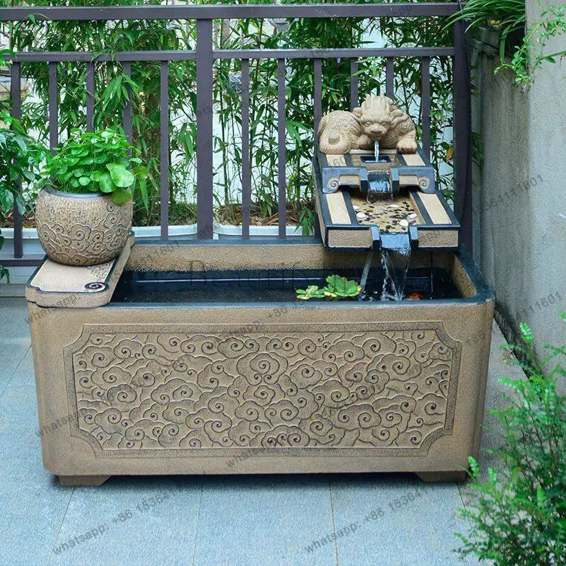 

Circulating water villa outdoor balcony household big fish pond lucky outdoor goldfish tank