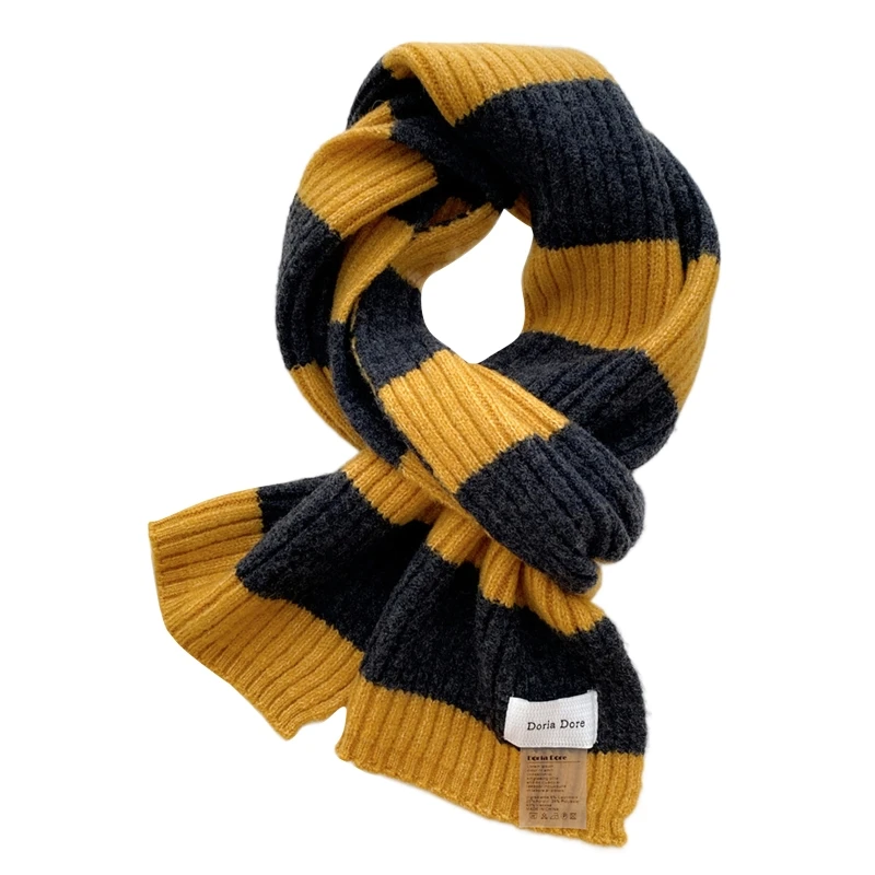 New Striped Scarf Long Knitted Scarf For Women Neck Warmer Lightweight Casual Scarf Pashmina Shawls And Wraps