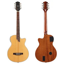 6 String Silent Electric Acoustic Guitar 39inch Silence Folk Guitar Natural Color Round Edge Good Handicraft