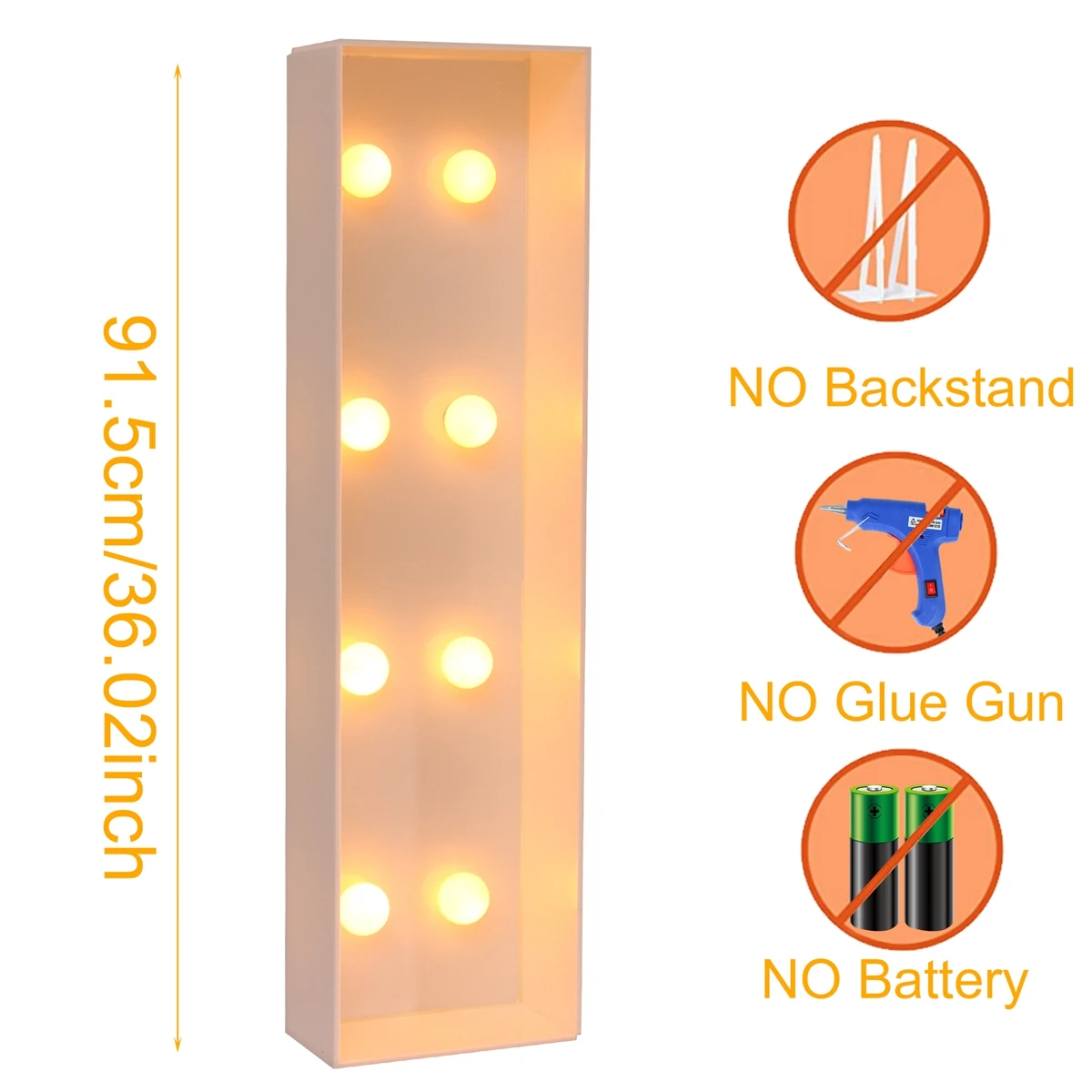 91,5 cm gigantische brief led-lichtframedoos babyshower 1e verjaardag bruiloft decor kerst doe-het-zelf naam ballonvuldoos