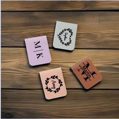 Custom Name Personalised Leather Magnetic Bookmark Unique Gift for Book Lovers