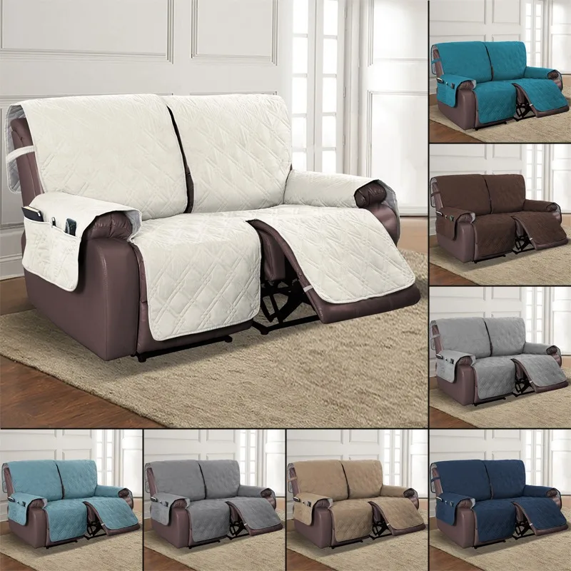 

2 Seater Recliner Sofa Cover Pet Dog Kid Sofa Mat Lazy Boy Chair Slipcovers Lounger Couch Towel Solid Color Armchair Covers