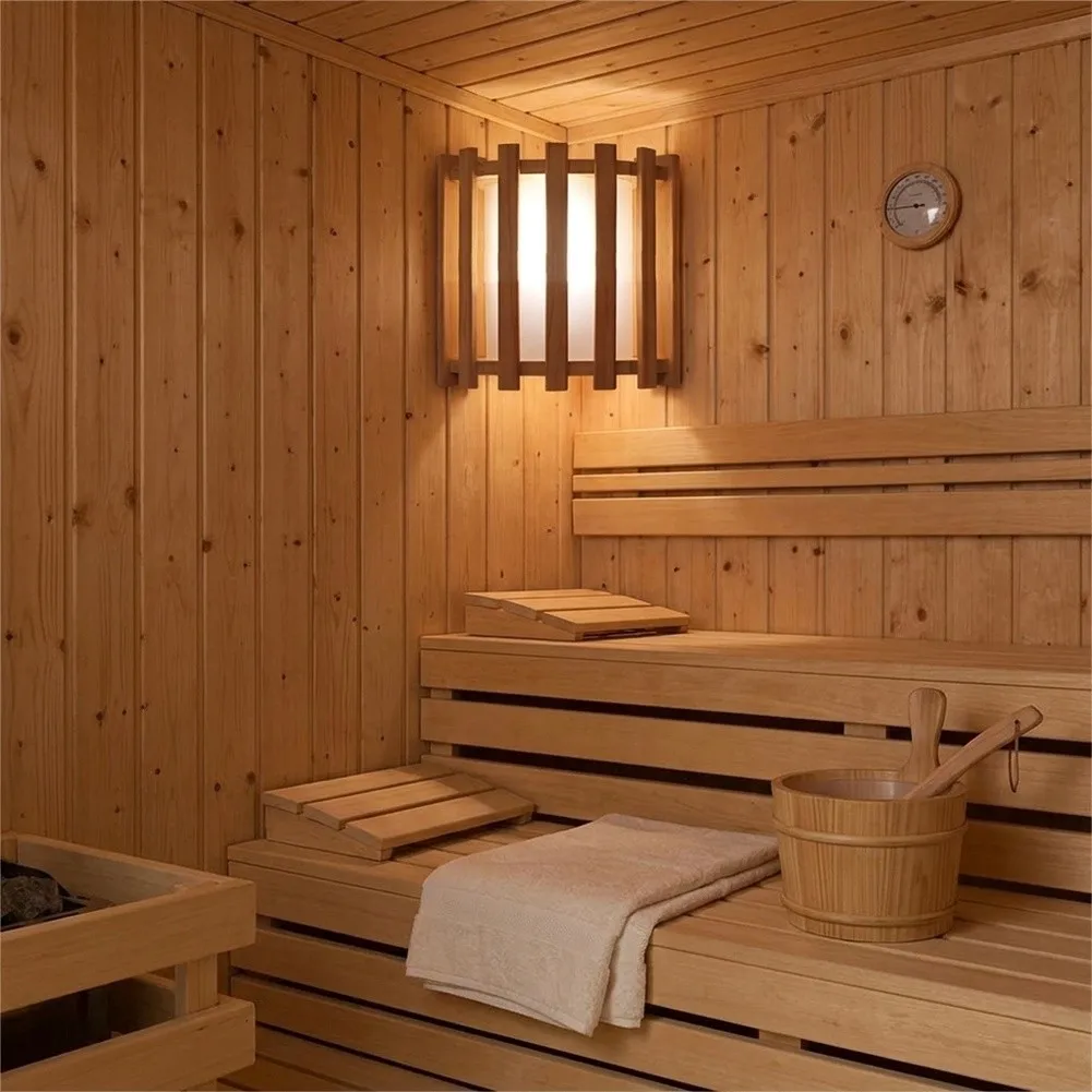 Translucent Wooden Lamp Shade Designed for Sauna Lighting Systems Heat Tolerant Sauna Light Cover for Steam Room