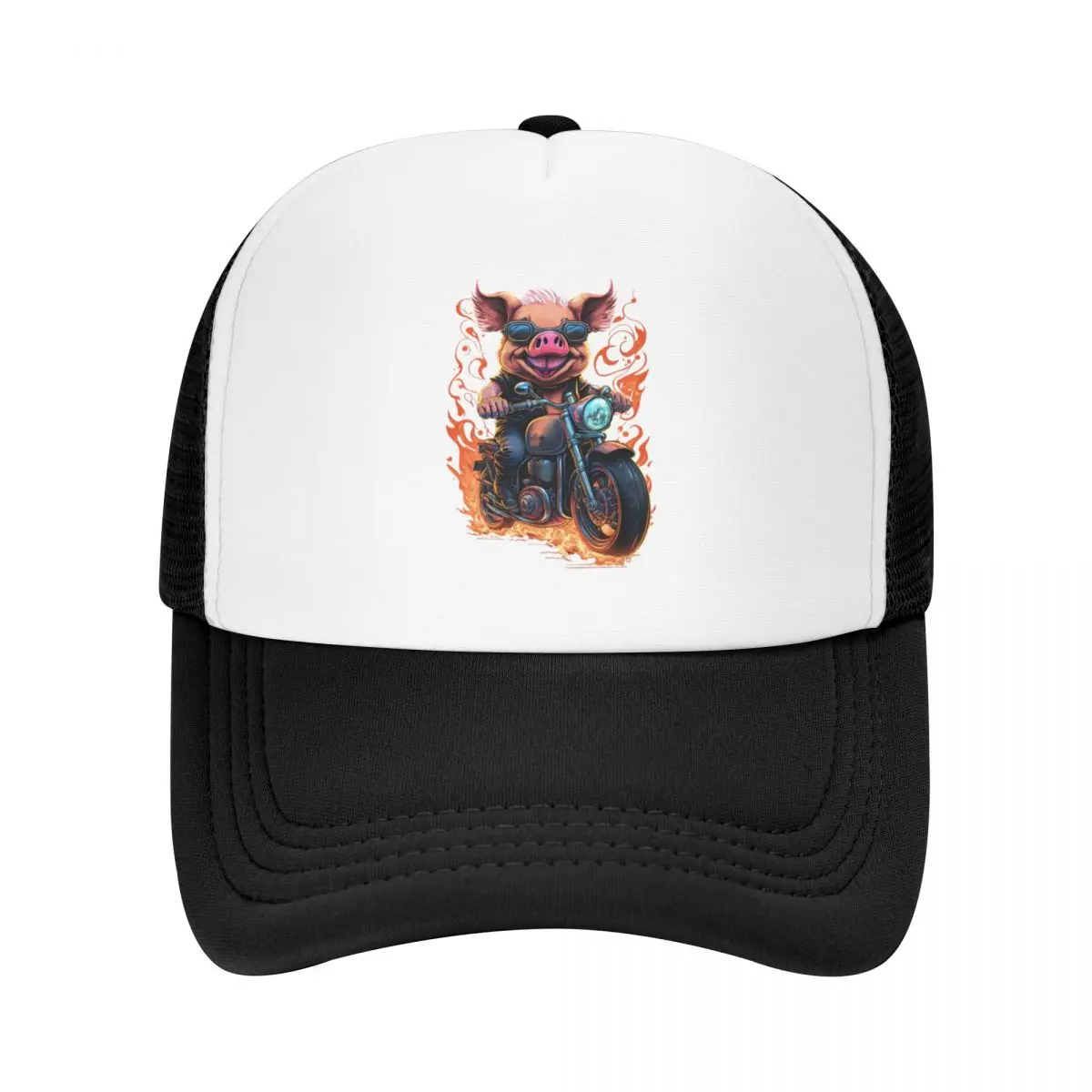 

Biker Pig Baseball Cap Trucker Cap Military Tactical Cap Unique hats Visor Golf Wear Men Women's